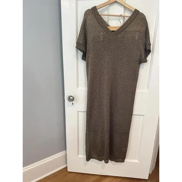 Tuckernuck Bronze Metallic Knit Indie Midi Dress $298 NWT Medium M