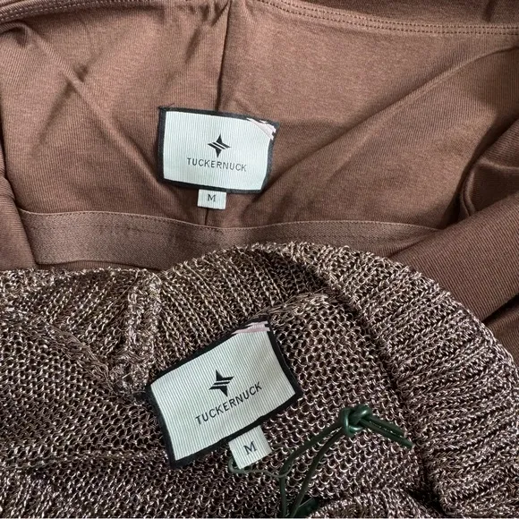 Tuckernuck Brown Metallic Knit Indie Midi Dress
