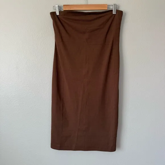 Tuckernuck Brown Metallic Knit Indie Midi Dress
