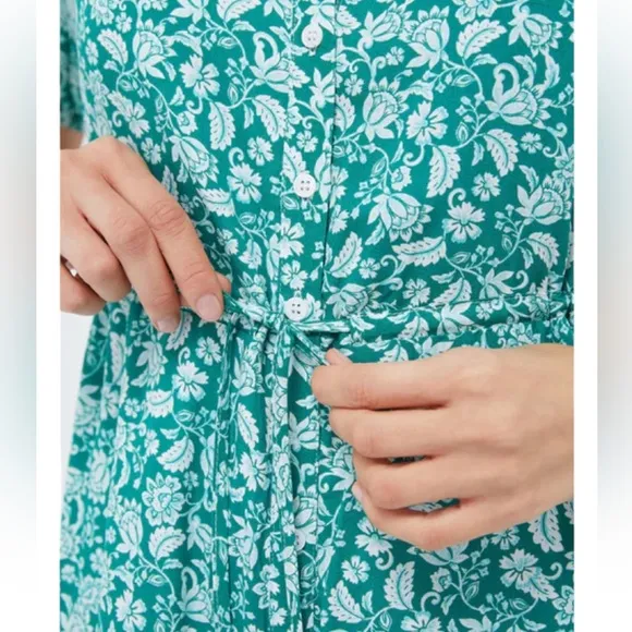 Tuckernuck Hyacinth House Frannie Dress - Green Micro Floral. M. NWT.