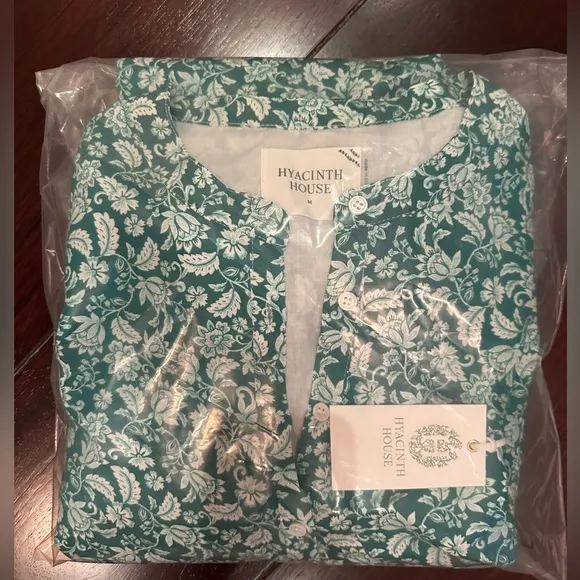 Tuckernuck Hyacinth House Frannie Dress - Green Micro Floral. M. NWT.