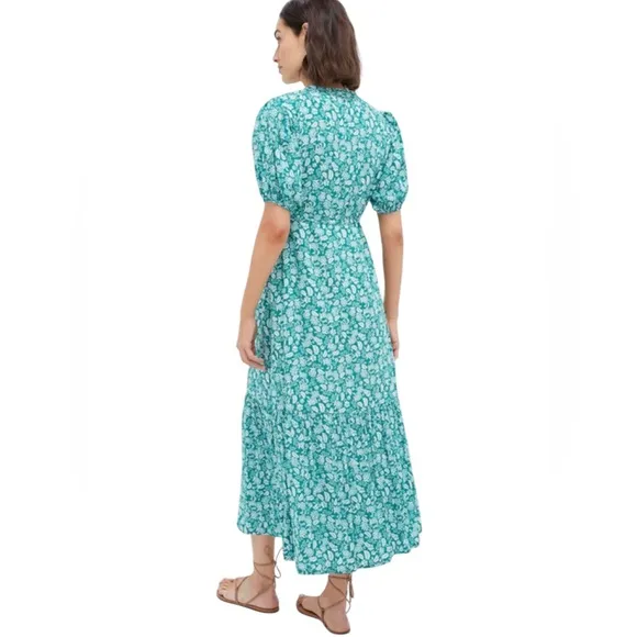 Tuckernuck Hyacinth House Frannie Dress - Green Micro Floral. M. NWT.