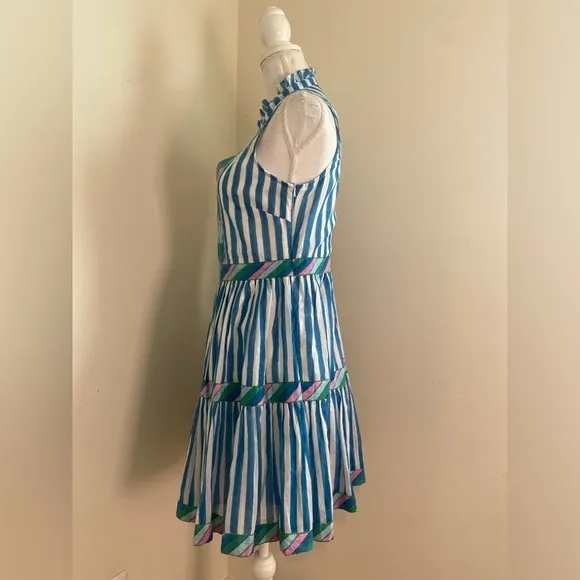 Tuckernuck Oliphant Yoke Dress in Playa Blue Size Small