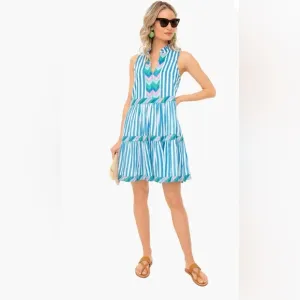 Tuckernuck Oliphant Yoke Dress in Playa Blue Size Small