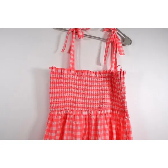 Tuckernuck Pomander Place Electric Pink Gingham Nellie Dress Size XXL NWOT