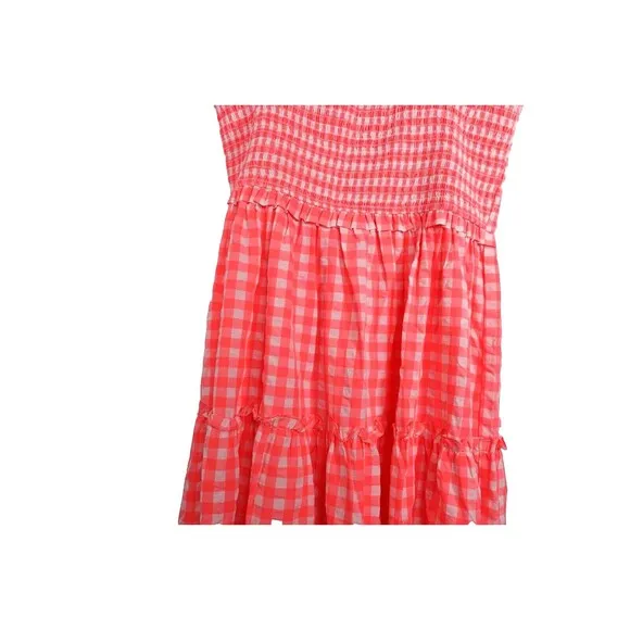 Tuckernuck Pomander Place Electric Pink Gingham Nellie Dress Size XXL NWOT