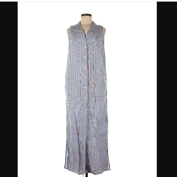 Tuckernuck Pomander Place  Maxi Dress womens M Blue Striped Lara Summer Dress