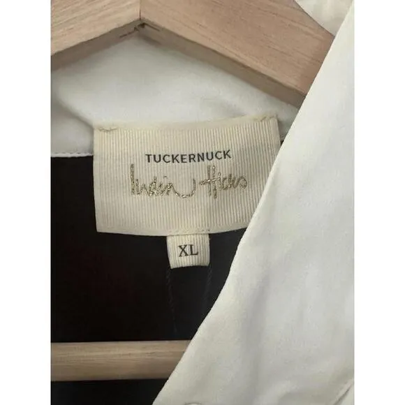 TUCKERNUCK x India Hicks Chocolate   Ivory Grove Blouse NWT Extra Large XL