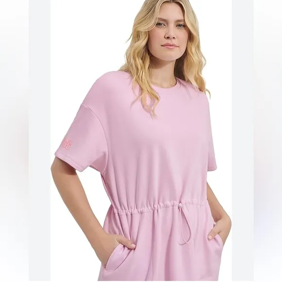 UGG Anisha Dusty Lilac Pink Cotton Crewneck Terry Cloth Sweatshirt Dress NWT
