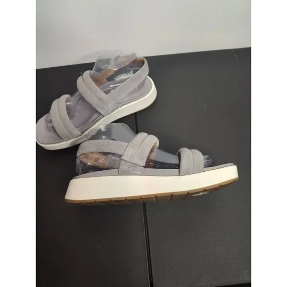 ☀️UGG Australia Lynnden Platform Gray Suede Strappy Sandals, size 8.5
