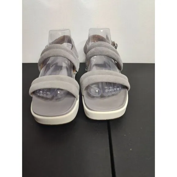 ☀️UGG Australia Lynnden Platform Gray Suede Strappy Sandals, size 8.5