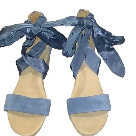 UGG Blue Espadrille Wedge Sandals