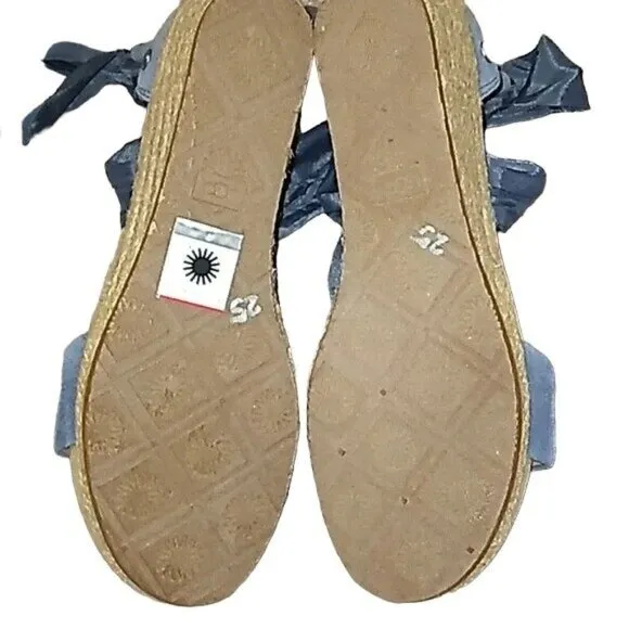UGG Blue Espadrille Wedge Sandals