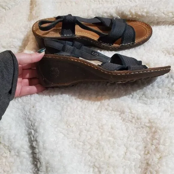 Ugg blue summer wedge sandals size 10