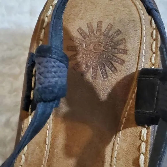 Ugg blue summer wedge sandals size 10