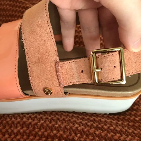 UGG Braelynn Leather Platform Sandals Size 7