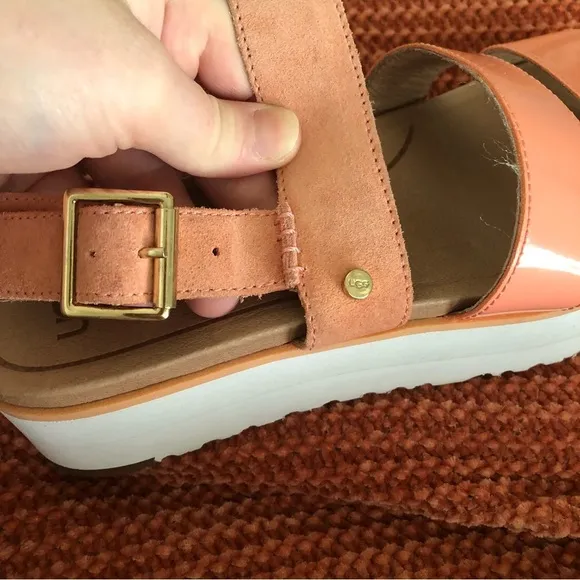 UGG Braelynn Leather Platform Sandals Size 7