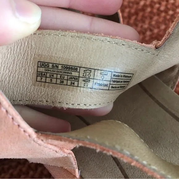 UGG Braelynn Leather Platform Sandals Size 7