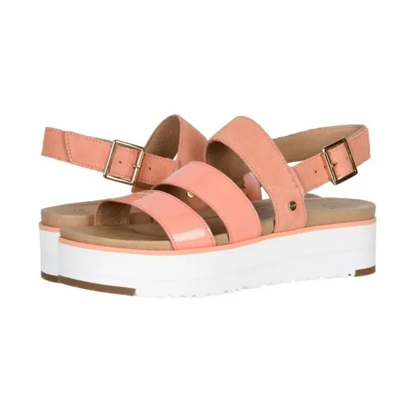 UGG Braelynn Leather Platform Sandals Size 7
