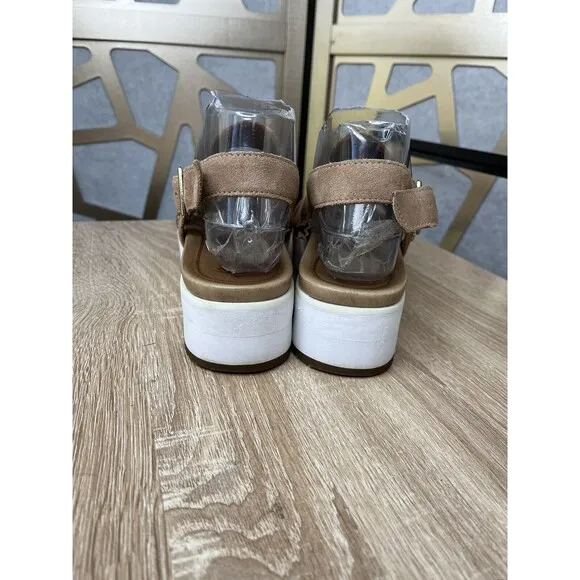 Ugg Braelynn Metallic Platform Straps Sandals Wm 7.5 Leather Rose Gold