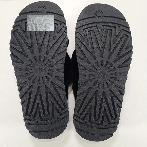 UGG Disco Cross Platform Slide Black Sandals Women Size 9