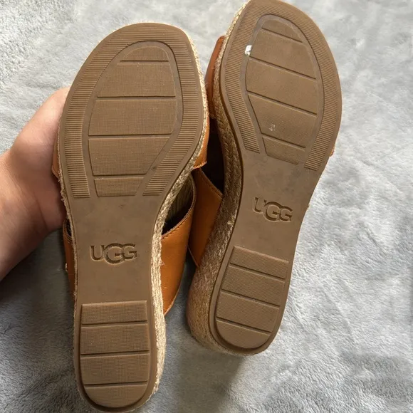 UGG Eirene Wedge Sandals, Brown Leather
