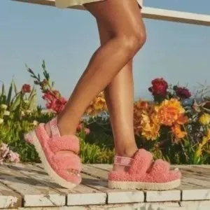 UGG Fluffita Pink Platform Sandals