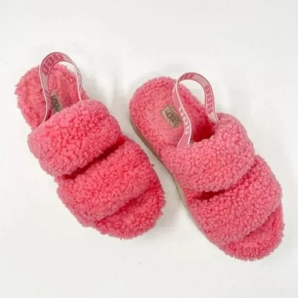 UGG Fluffita Pink Platform Sandals