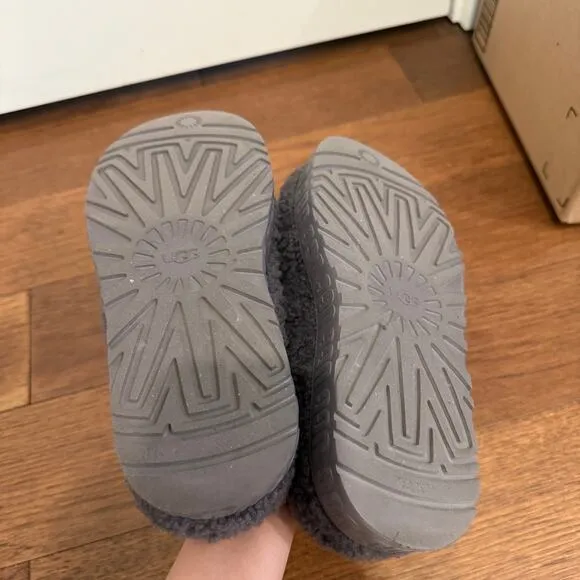 UGG Fluffy Platform Sandals in Charcoal