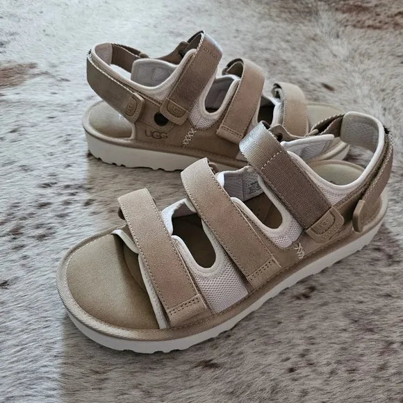 UGG Goldencoast Men's Multistrap Sandals in Beige Size 12 NEW