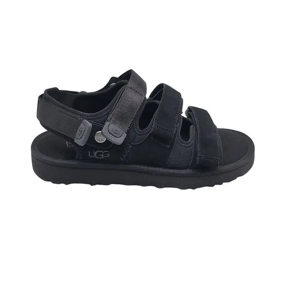 UGG Goldencoast Multistrap Black Mens Suede Sandals 1153095 Size 9