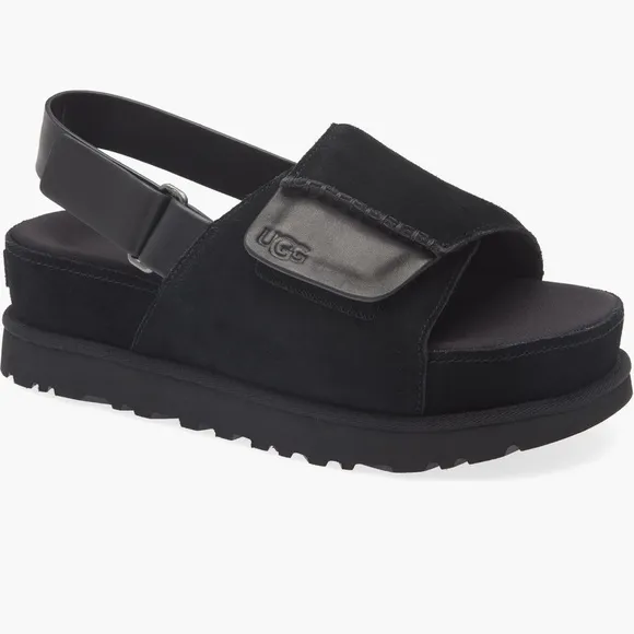 UGG GOLDENSTAR SLINGBACK  PLATFORM SANDALS SUEDE
