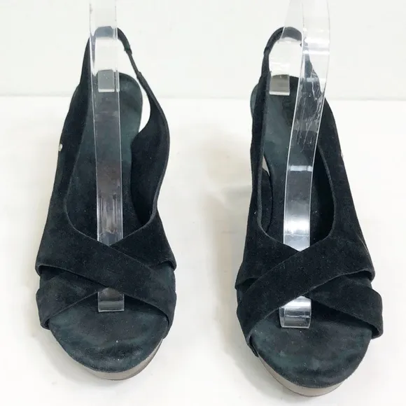 Ugg Hazel Black Suede Platform Wedge Size 9.5