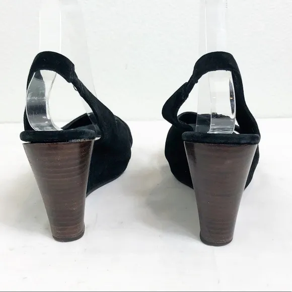 Ugg Hazel Black Suede Platform Wedge Size 9.5