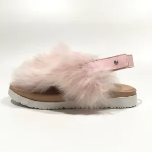 UGG HOLLY FURRY SANDALS -SEASHELL PINK SHEEPSKIN -BIG KIDS US 4 -NEW