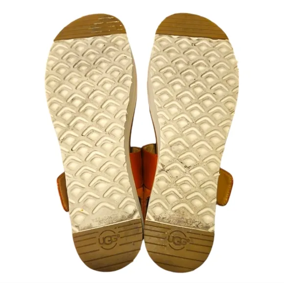 UGG | Le Fluff Orange Fuzzy Platform Sandals in Size US 11
