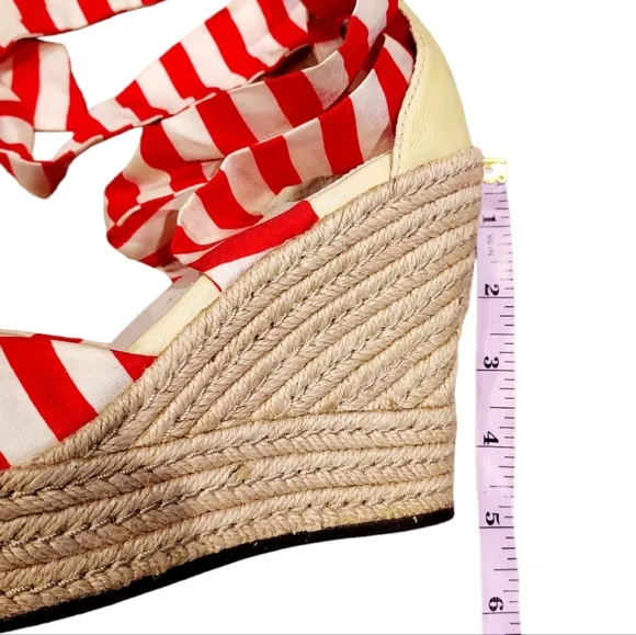 UGG Luciana Silk Tie Espadrille Wedge Sandals size 7