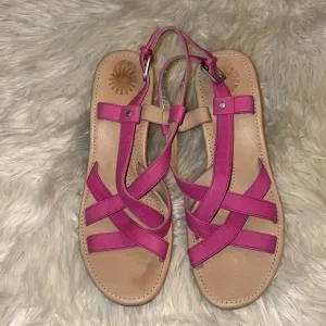 Ugg Pink Gaiana Wedge Sandals
