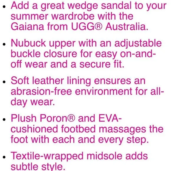 Ugg Pink Gaiana Wedge Sandals