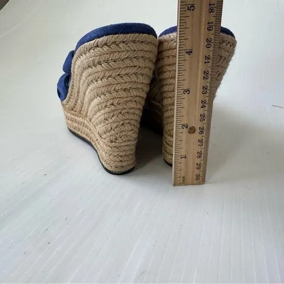 UGG Tawnie platfrom wedge espadrille sandals blue suede straps size 7.5 women’s