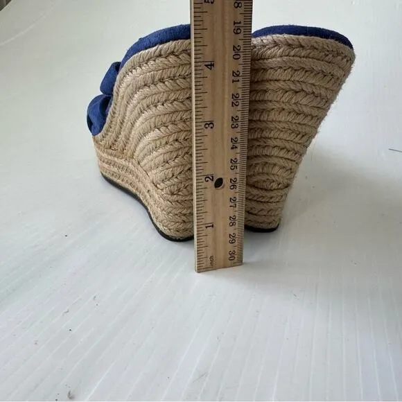 UGG Tawnie platfrom wedge espadrille sandals blue suede straps size 7.5 women’s