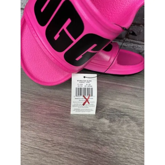 UGG WILCOX SLIDE Pink Rubber Light Waterproof Sport Sandals Men Sz 11M US/44EU