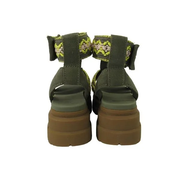 UGG Women's Ashton Heritage Braid Platform Sandals in Burnt Olive SZ 9