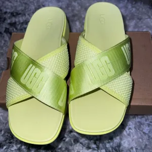 UGG Womens Emily Mesh Lime Green Sandals size 6M