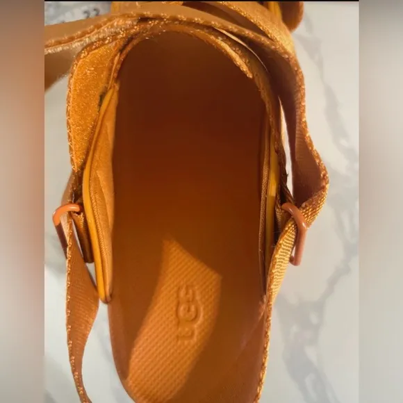 UGG Women's GoldenRise Orange Platform Sandals 7