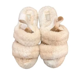 UGG Women's Oh Fluffita Slingback Sandals - Size 10 - Sheepskin Fuzzy Sl…