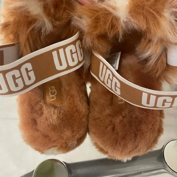 🧡UGG- Women’s Oh Yeah Spots in Natural Sandals, US:10, New