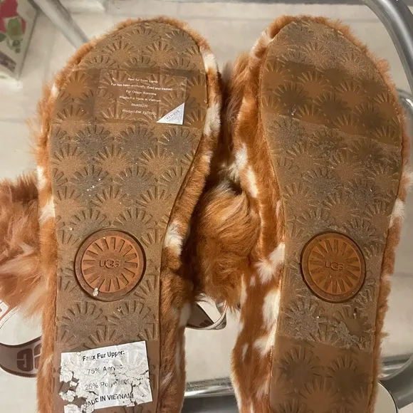 🧡UGG- Women’s Oh Yeah Spots in Natural Sandals, US:10, New