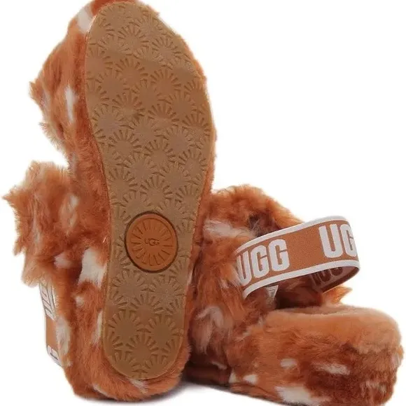🧡UGG- Women’s Oh Yeah Spots in Natural Sandals, US:10, New