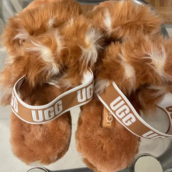 🧡UGG- Women’s Oh Yeah Spots in Natural Sandals, US:10, New